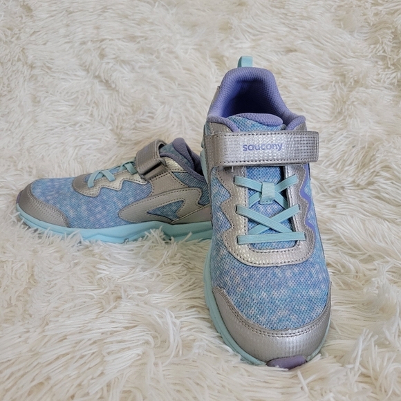 Saucony- Flash A/C 3.0 Silver Purple Big Kid Size 5 - Picture 3 of 7